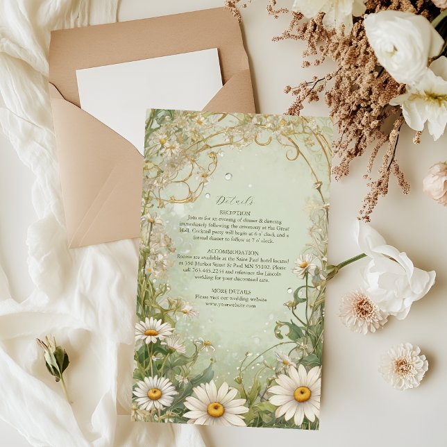 Marguerite Daisy Dusty Wedding Enclosure Card (Creator Uploaded)