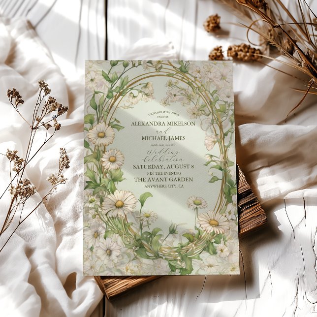 Marguerite Daisy Dusty Wedding Invitation (Creator Uploaded)