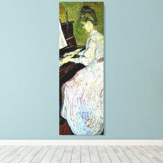 Marguerite Gachet at the Piano by Vincent van Gogh Canvas Print (Insitu(Wood Floor))