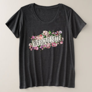 Marguerite Name Vintage Floral Banner Cute & Girly Plus Size T-Shirt