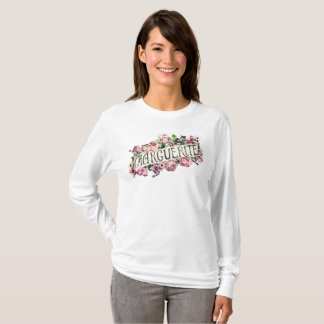 Marguerite Name Vintage Floral Banner Cute & Girly T-Shirt