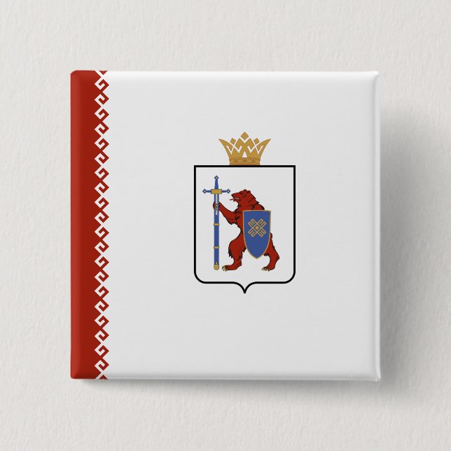 Mari El Flag 15 Cm Square Badge (Front)