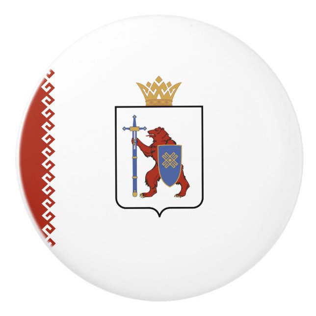 Mari El Flag Ceramic Knob (Front)