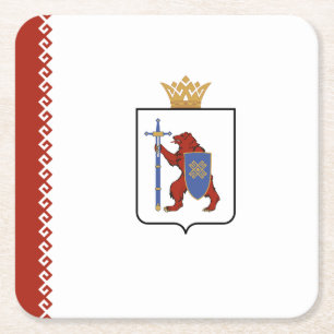 Mari El Flag Square Paper Coaster