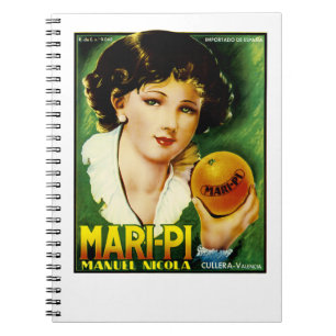 Mari Pi Orange Label Spiral Notebook