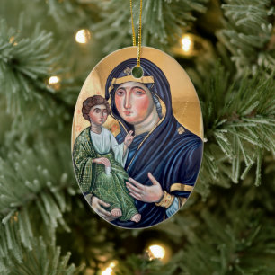 Maria Advocata Nostra Icon Ceramic Tree Decoration