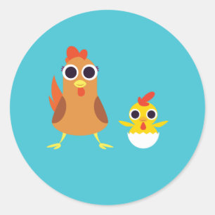 Maria & Bandit the Chickens Classic Round Sticker