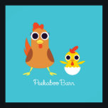 Maria & Bandit the Chickens Poster<br><div class="desc">Maria the chicken is a protective, even anxious Aries mum. She sure does love Bandit and Bayla! Even though Bandit loves to play in the yard and feels ready for anything, he still loves his mum and enjoys eating meals with her. They like to rate the day's corn kernels like...</div>