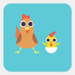 Maria & Bandit the Chickens Square Sticker