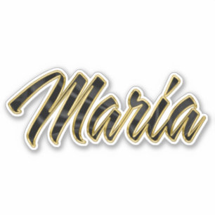 Maria black gold lettering Sticker