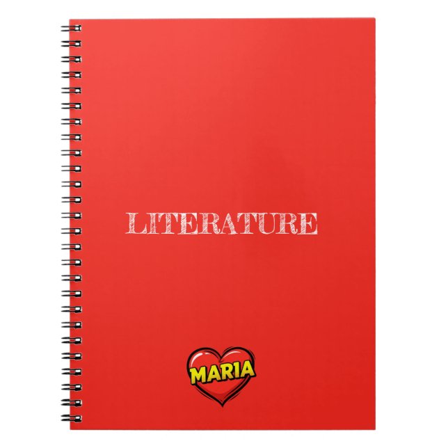 Maria Heart Red Notebook (Front)
