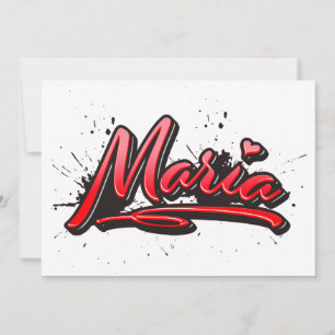 Maria Heart Splash Graffiti Map Card