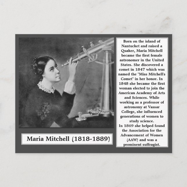 Maria Mitchell Scientist Astronomer Suffragist Postcard (Front)