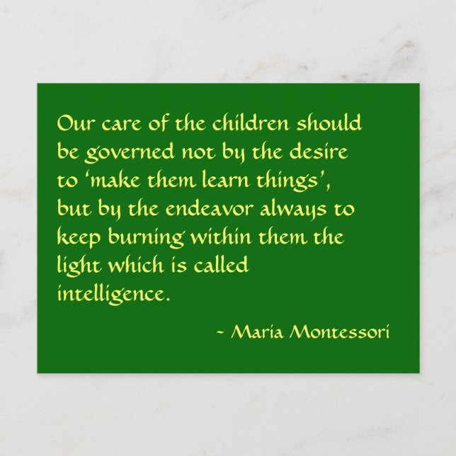 Maria Montessori Quote No. 1 Post Card (Front)