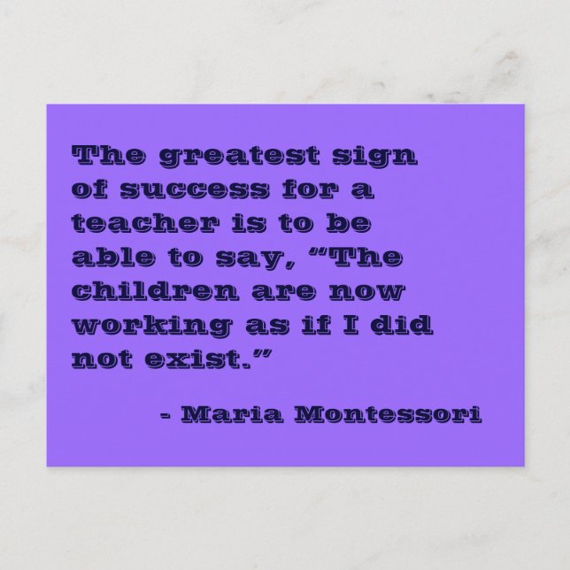 Maria Montessori Quote No. 5 Post Card (Front)