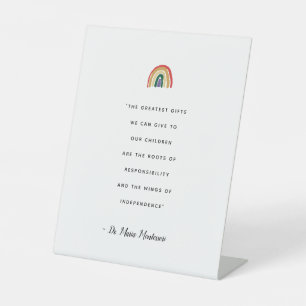 Maria Montessori Quote Pedestal Sign