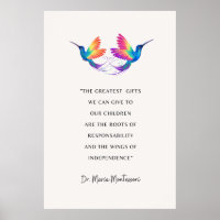 Maria Montessori Quote Poster, The Greatest Gift