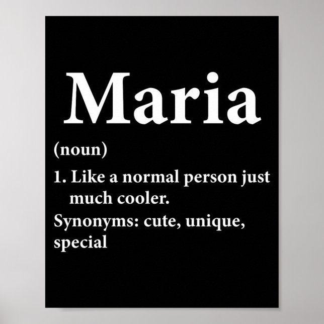 Maria Name Definition Funny D  Poster (Front)