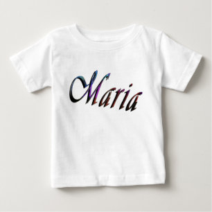 Maria, Name Logo, Baby's White T-shirt