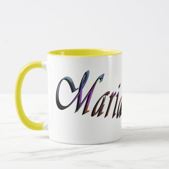 Maria, Name, Logo, Yellow Combo Coffee Mug (Left)