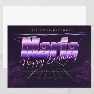 Maria Name Vorname lila retro Karte Geburtstag Card