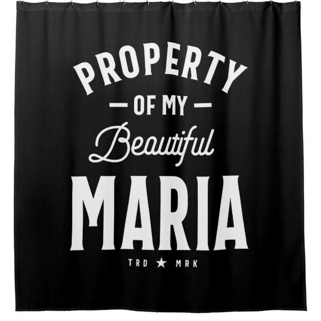 Maria Personalised Name Birthday Gift Shower Curtain (Front)
