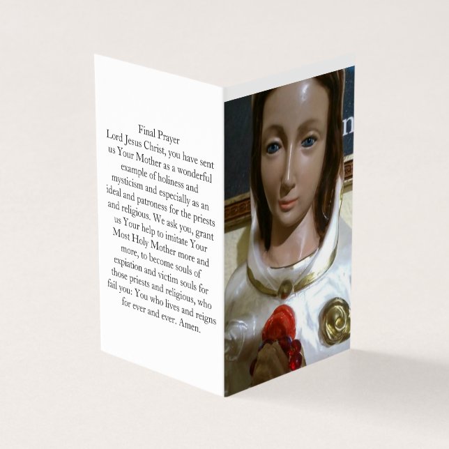 Maria Rosa Mystica Preyer Card (Outside)