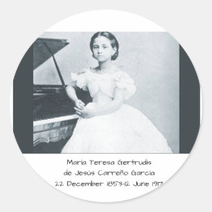 María Teresa Gertrudis de Jesús Carreño García Classic Round Sticker