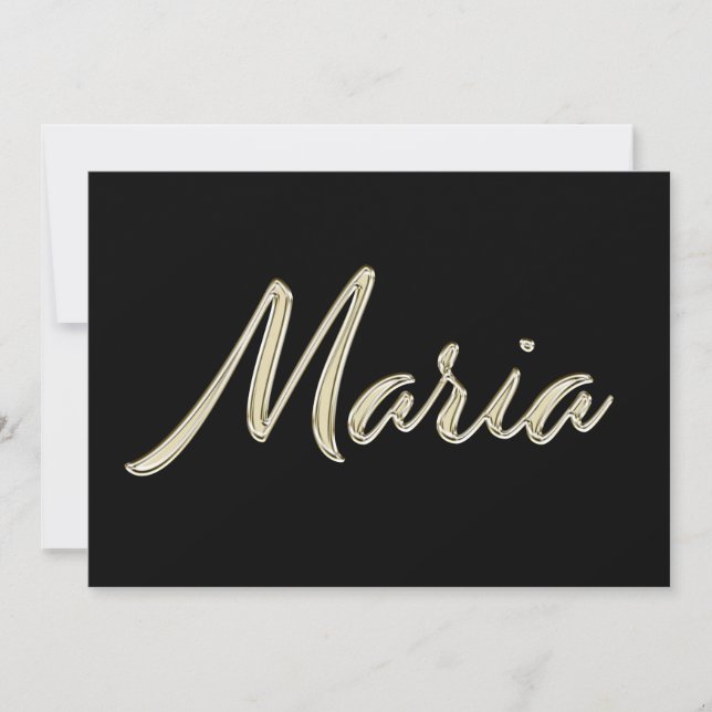 Maria white gold Handwriting Card (Front)