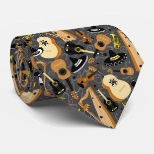 Mariachi Band Instruments Gray Tie