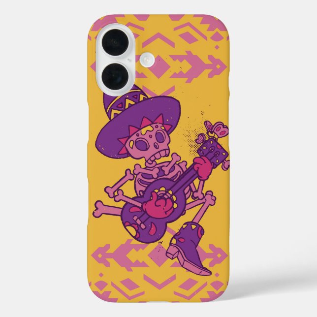 Mariachi Calavera – Día de Muertos Guitar Case-Mate iPhone Case (Back)
