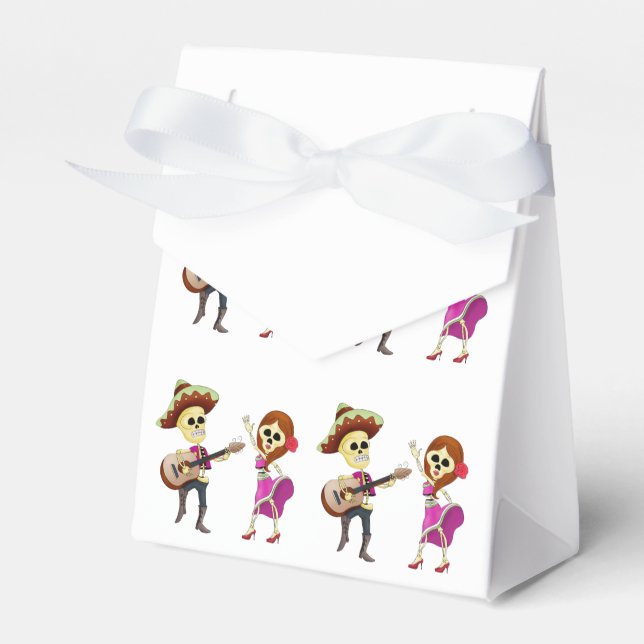 Mariachi Dancing Couple Day of the Dead Favour Box (Front Side)