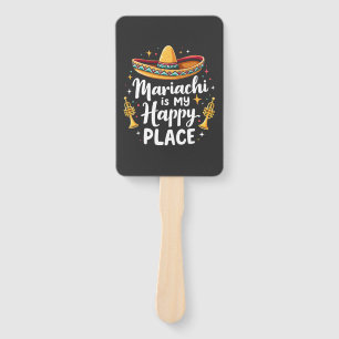 Mariachi is my Happy Place Mexico Music Saxophone Hand Fan