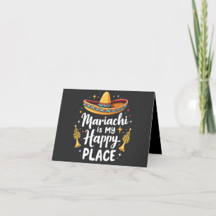 Mariachi is my Happy Place Mexico Music Saxophone Thank You Card