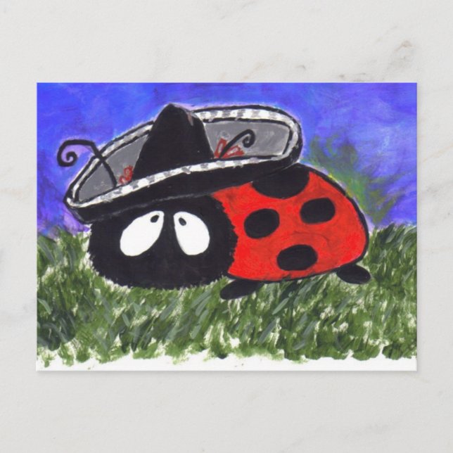 Mariachi Ladybug Postcard (Front)