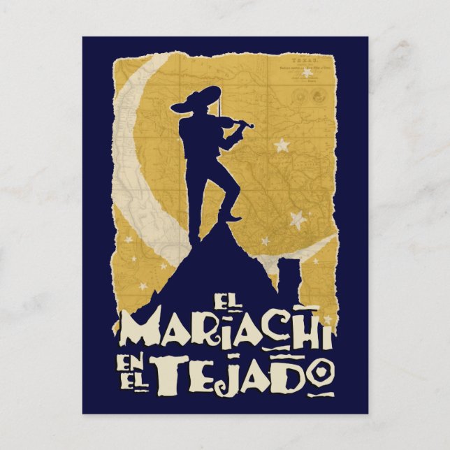 Mariachi on the Roof Postcard (Front)