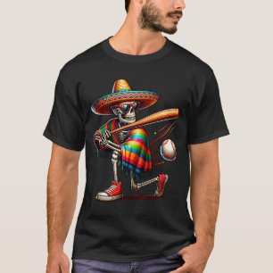 Mariachi skeleton baseball cinco de mayo mexican T-Shirt