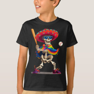 Mariachi skeleton baseball cinco de mayo mexican T-Shirt