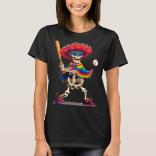 Mariachi skeleton baseball cinco de mayo mexican T-Shirt