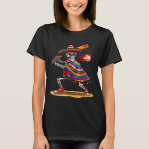 Mariachi skeleton baseball cinco de mayo mexican T-Shirt