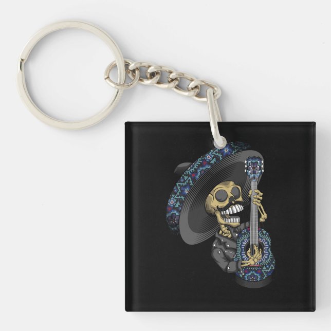 mariachi skull mexican key ring (Front)