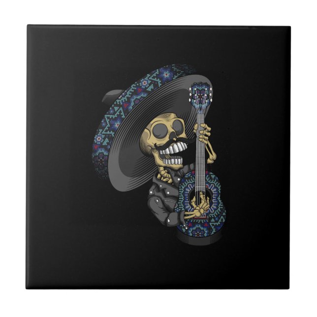 mariachi skull mexican tile (Front)