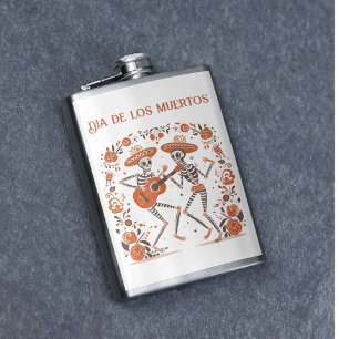 Mariachi Spirits, custom Hip Flask