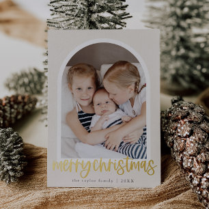 MARIAH Gold Foil Arch Family Photo Merry Christmas