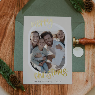 MARIAH Gold Foil Retro Family Fun Christmas Photo