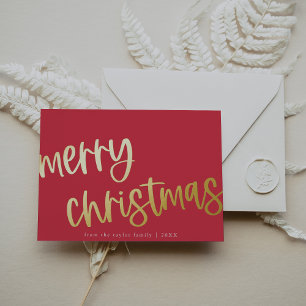 MARIAH Red Pink Gold Foil Family Merry Christmas