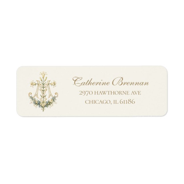 Marian Cross Catholic Floral Wedding  (Front)