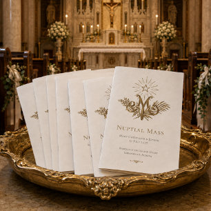 Marian Monogram Catholic Nuptial Mass Program