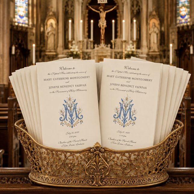 Marian Monogram Latin Mass Wedding Program  (Creator Uploaded)