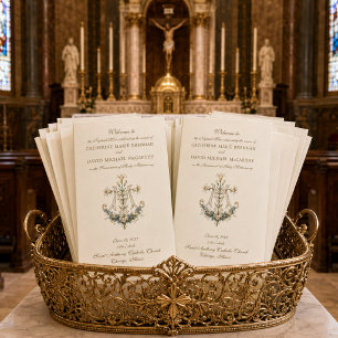 Marian Monogram Traditional Latin Wedding program